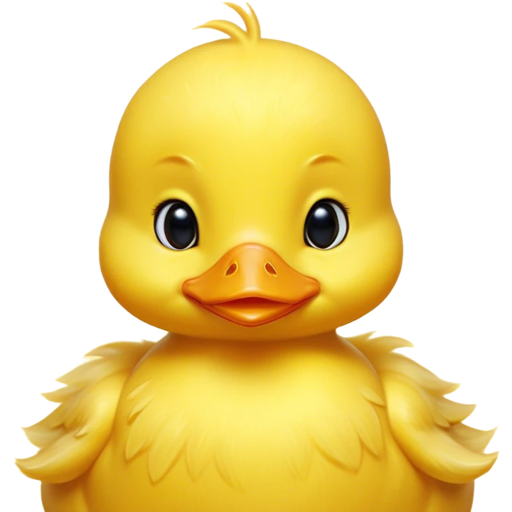 Cinematic Noble Yellow Baby Duck Portrait Emoji, Poised and regal, with a tiny, delicate build and a vibrant, well-groomed bright yellow downy coat, deep-set soulful bright eyes, Simplified yet sharp and sophisticated features, highly detailed, glowing with a soft, dignified glow, high shine, intelligent and charming, stylized with an air of youthful elegance, focused and attentive, soft glowing outline, capturing the essence of a watchful and confident little duckling, so majestic it feels as though it could peep out of the screen with effortless authority! emoji