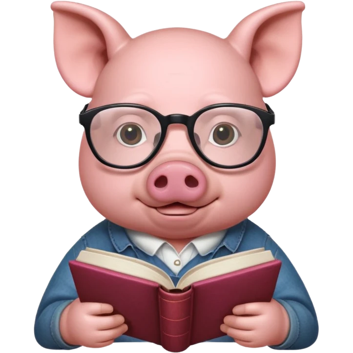 pig reading book emoji
