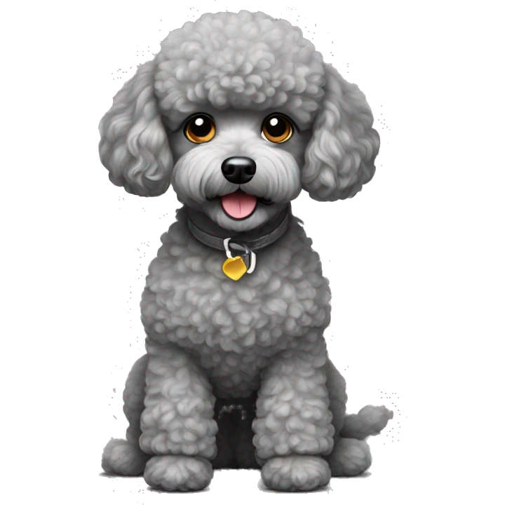 Toy poodle grey emoji