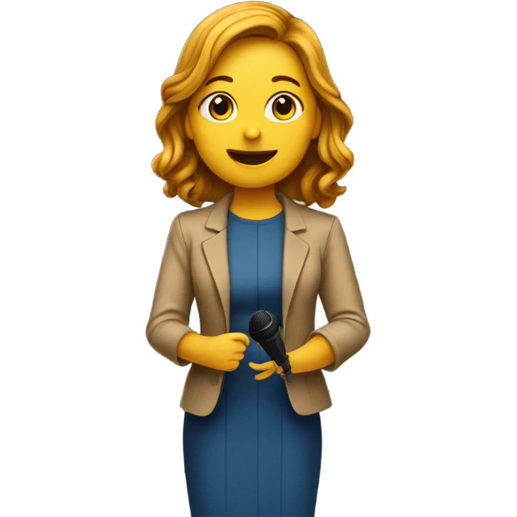 A girl speaking at the conference  emoji