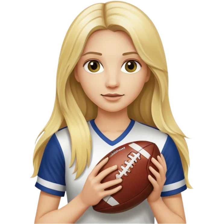Blonde aux cheveux longs qui tient un ballon de foot de l’O.M. emoji