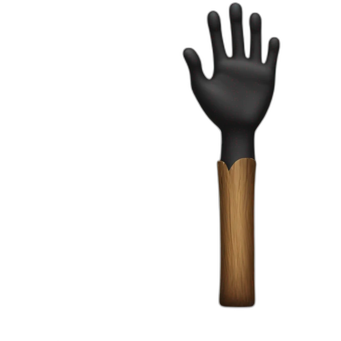 hand squeezing an big black woodstick emoji