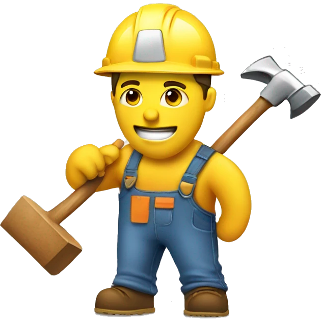 person with hardhat and hammer emoji