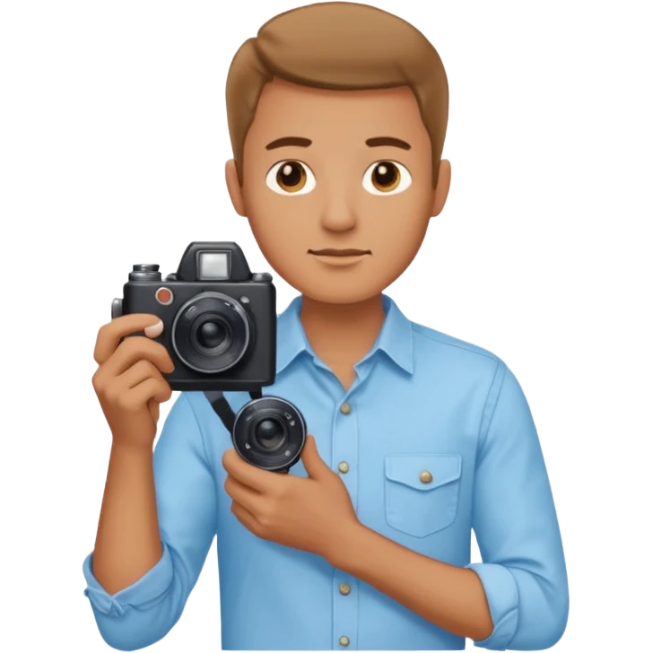 man hold film Camera on his shoulder emoji
