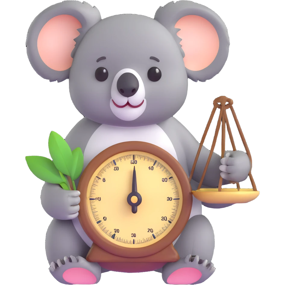 koala with a scale emoji