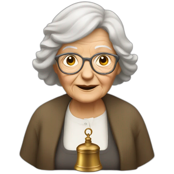 Old woman with a church bells emoji