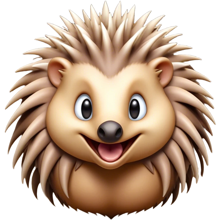 Cinematic Comical Echidna Portrait Emoji, Head tilted dramatically with an exaggeratedly amused expression, featuring a quirky, spiky fur with a scrunched-up face and wide, expressive eyes full of playful disbelief, Simplified yet hilariously expressive features, highly detailed, glowing with a slightly sassy glow, high shine, dramatic yet playful, stylized with an air of cheeky mischief, bright and endearing, soft glowing outline, capturing the essence of a spirited and over‐the‐top echidna, so meme‐worthy it feels like it could prick its way into internet fame instantly! emoji
