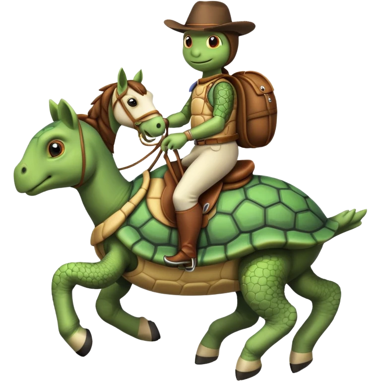 Turtle riding a horse emoji