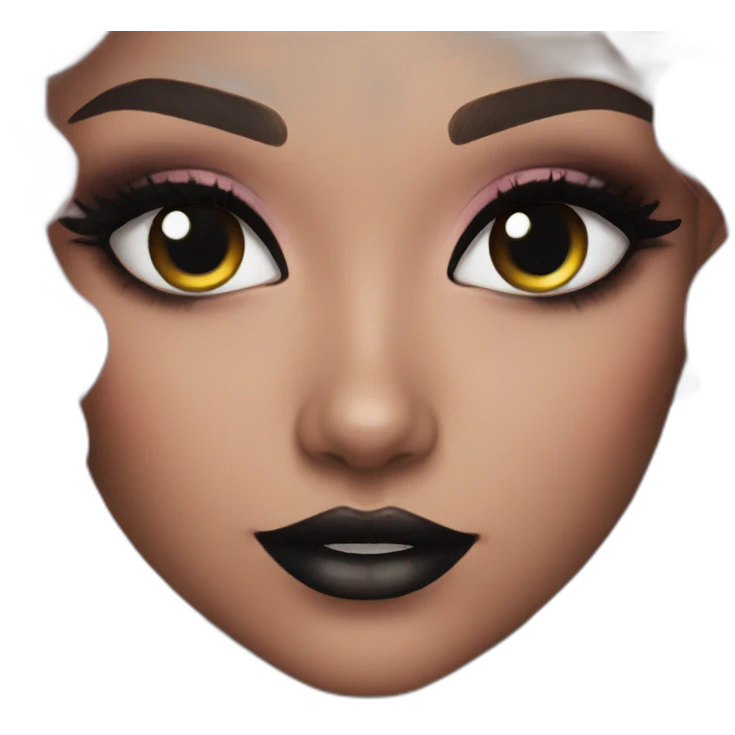 pretty girl makeup with black cat emoji