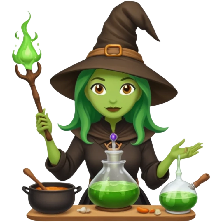 green witch cooking potion emoji