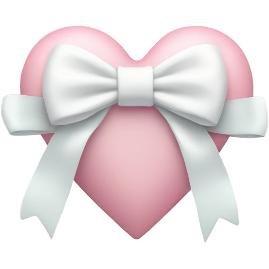 Pastel pink heart with white bow emoji