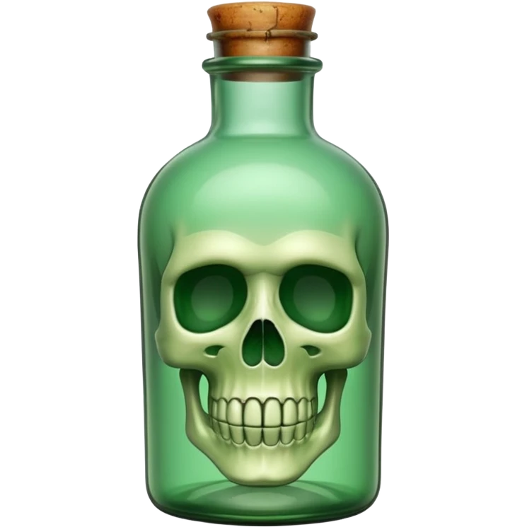 skull style green bottle emoji
