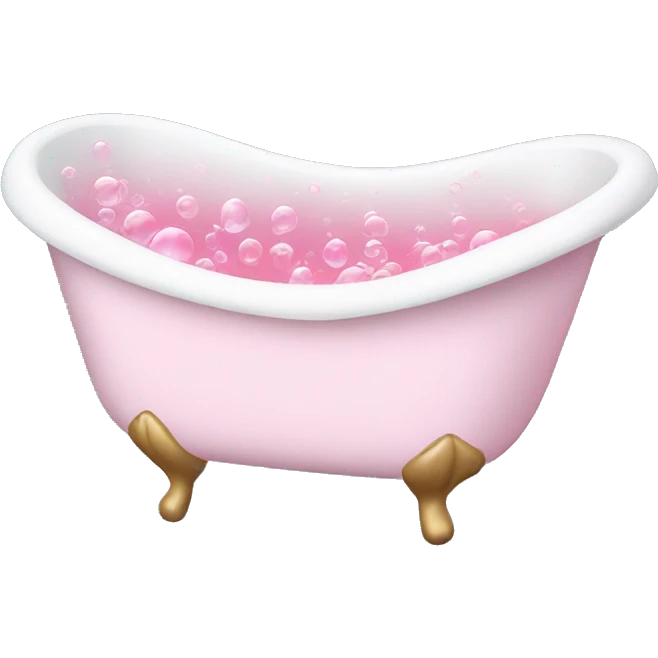 White bathtub with some pink bubbles emoji