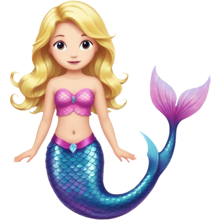 Blonde mermaid with pink tail emoji