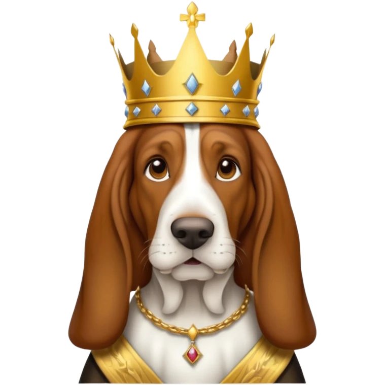 Basset Hound dressed as a king emoji