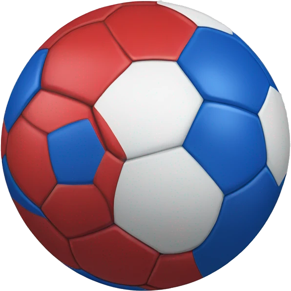 Red and blue soccer ball emoji