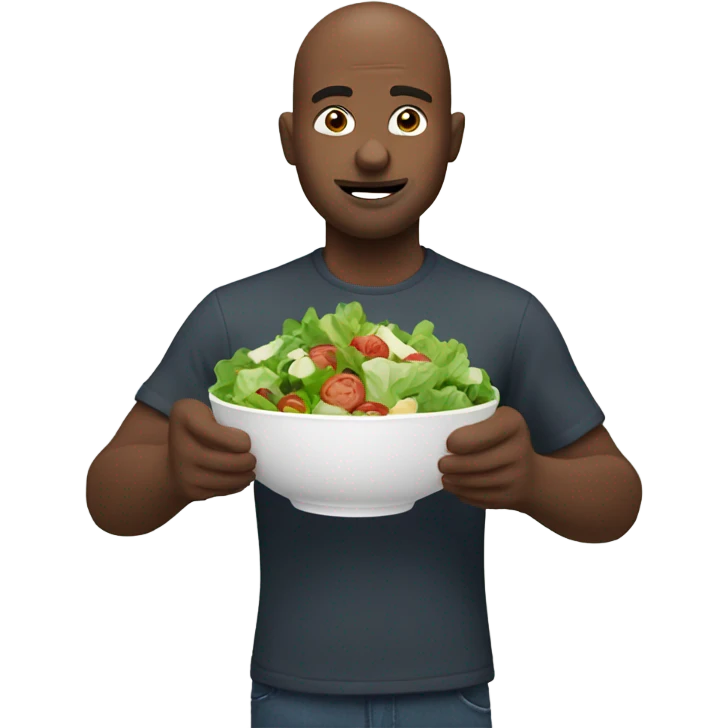man eating salad emoji