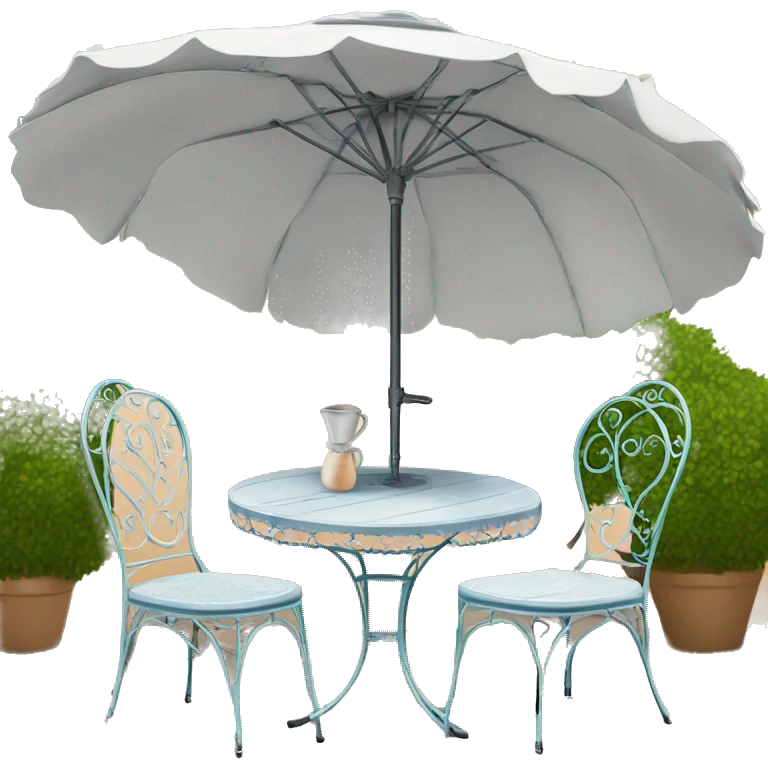 Terrasse Parisienne typique (deux chaise et une table sans parasol) emoji