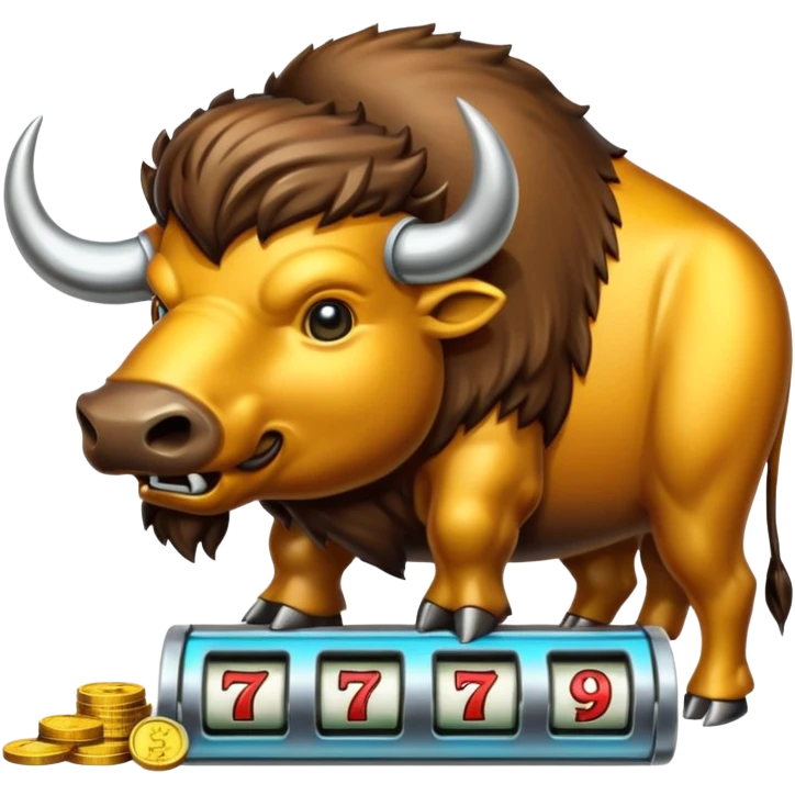 Angry buffalo slot machine taking money emoji