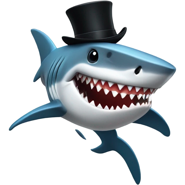 Shark with a top hat dancing Elvis style emoji