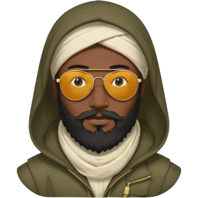 Una persona encapuchada y con lentes de reiser talibán emoji