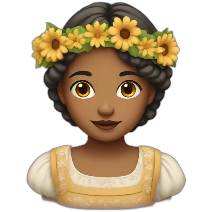 girl in folk costume with flower crown emoji