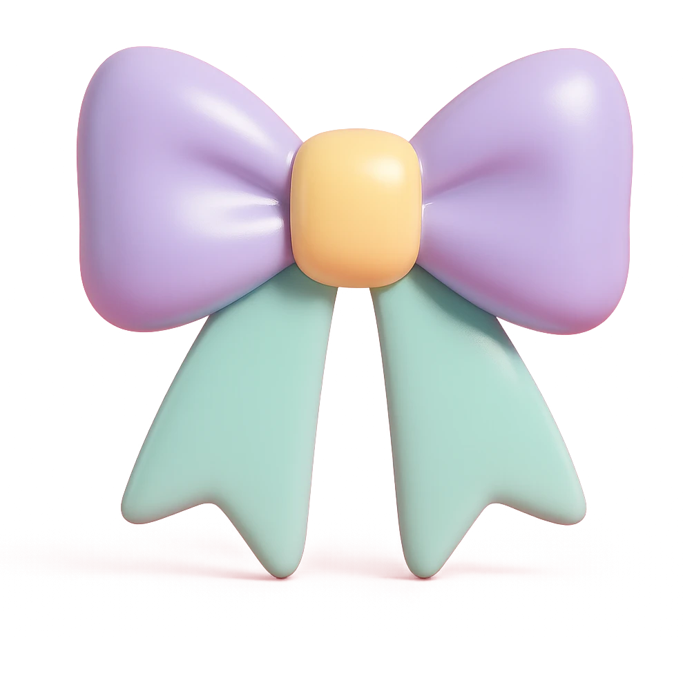 gothic bow with pastel colors emoji