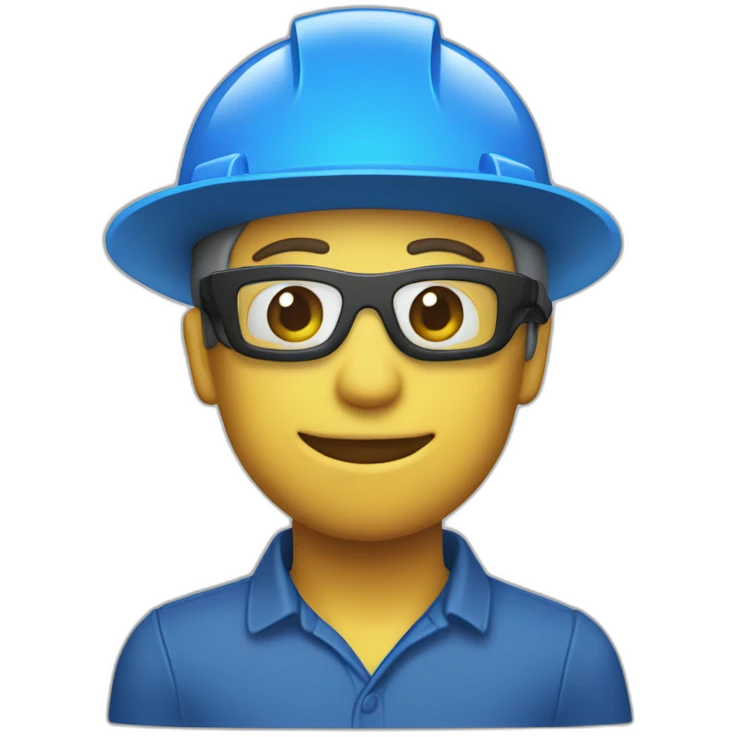 blue construction hat hololens emoji