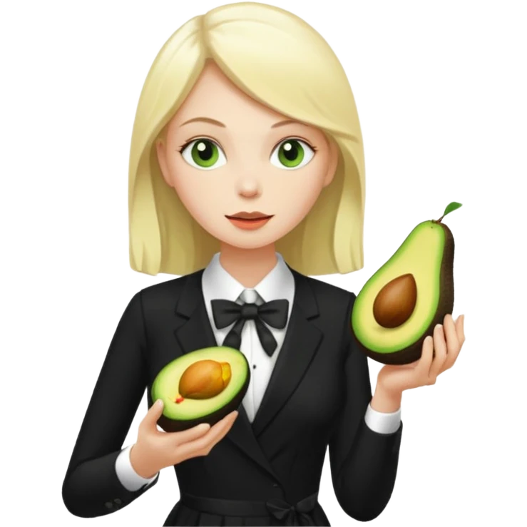 femme blanche et blonde habillée avec une robe noire longue et une cravate blanche des avocats en France emoji