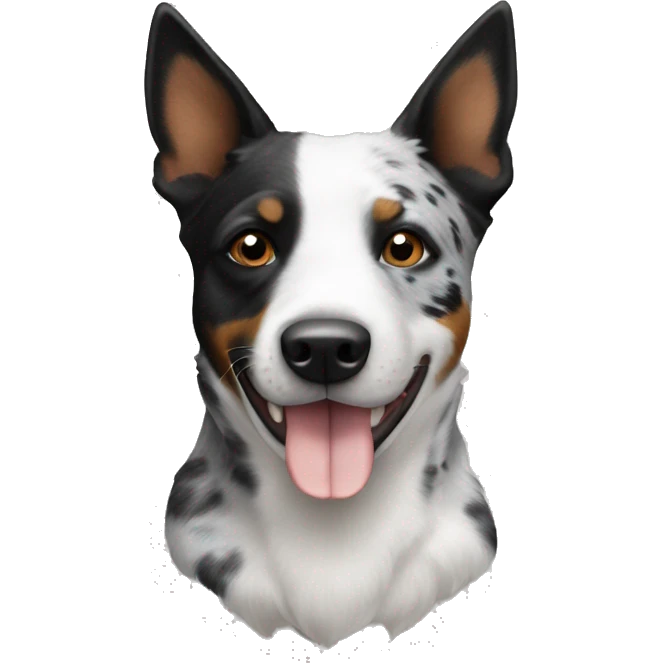 Black and White Australian Cattle Dog with no brown emoji