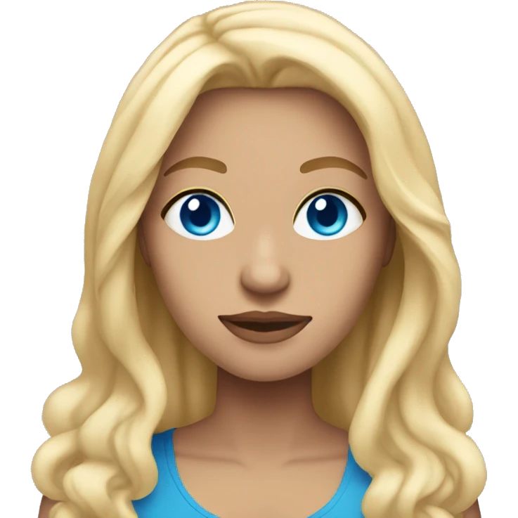 transwoman with long blonde hair and blue eyes emoji