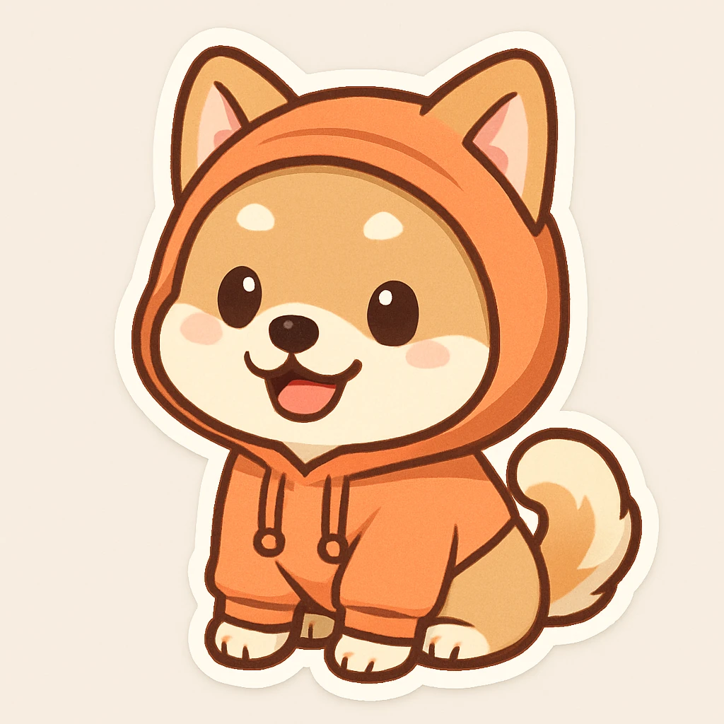 Dog wearing hoodie emoji