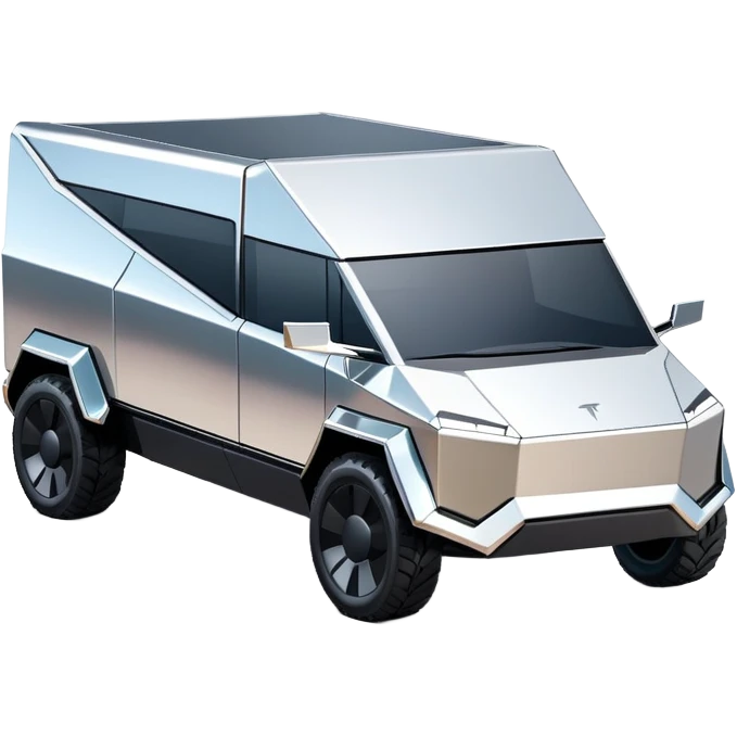 2024 chrome Tesla cybertruck emoji