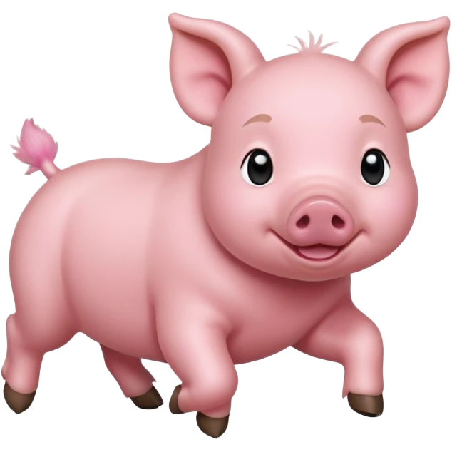 Running Piglet – small pig dashing with tiny hooves lifted emoji