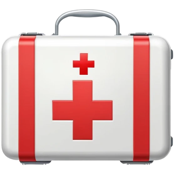 First aid kit with a red cross emoji