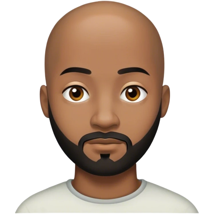 Young bald man with black very short beard emoji