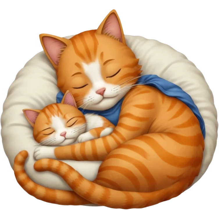 Man sleeping on cat emoji