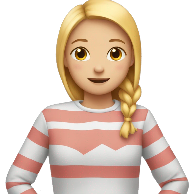 striped shirt hug between girls emoji