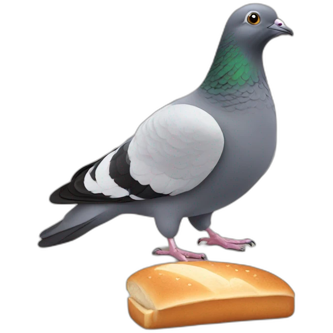 pigeon eat bread emoji