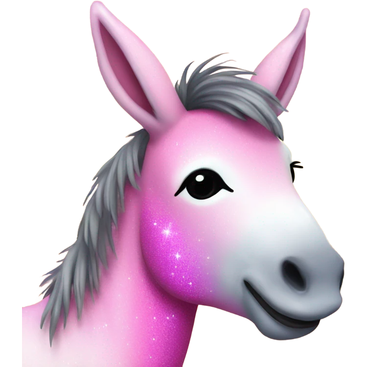 Pink ombre rainbow donkey with glitter  emoji