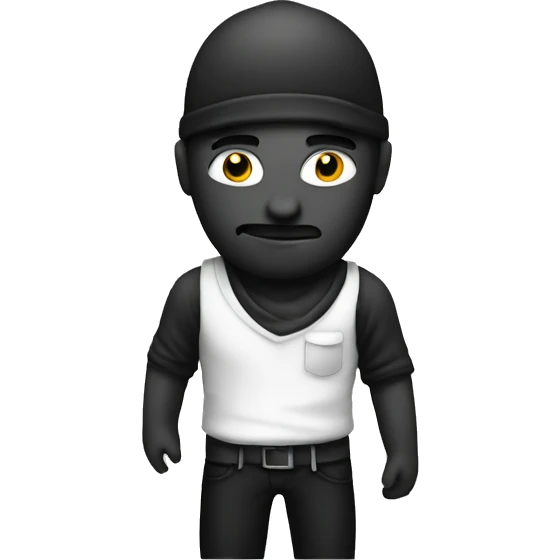 Robber with shirt black and white  emoji