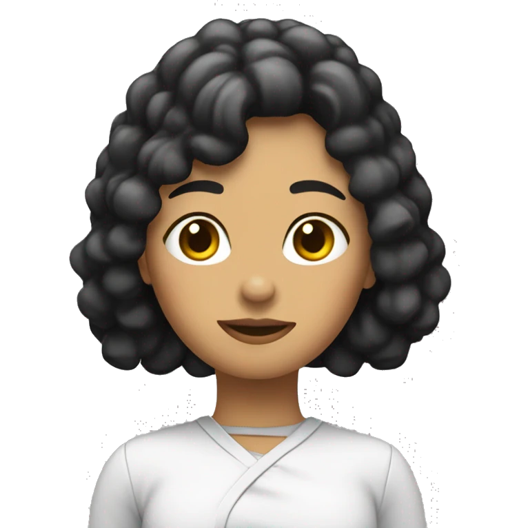 Chica blanca con pelo negro fumando emoji