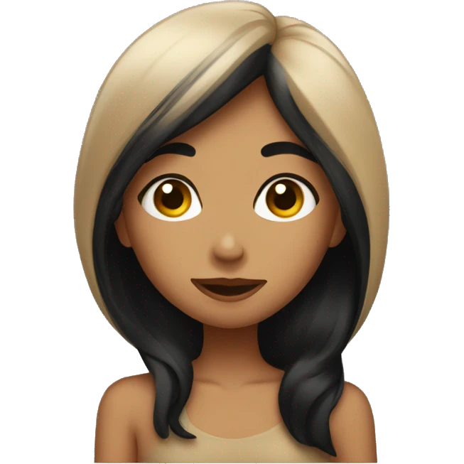 Tan girl with black hair blowing a kiss emoji