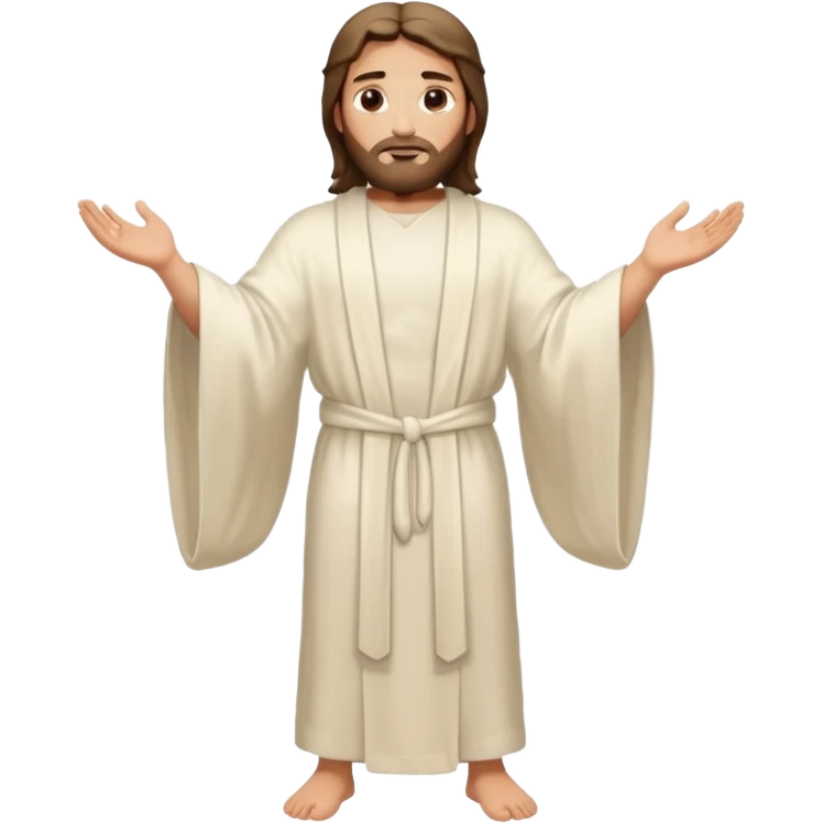 fullbody jesus christ jacked, sleeveless white robe and arms crossed emoji