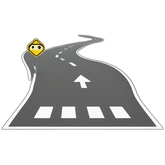 Caution road sign emoji