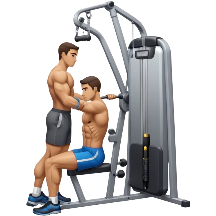 side-view man cable-machine tricep-pushdown emoji
