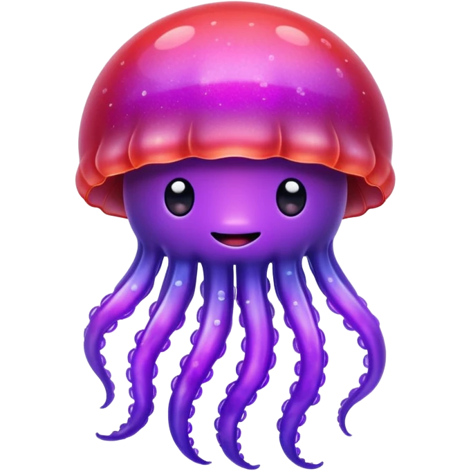 color gradient between red and purple glitter cute happy jellyfish emoji