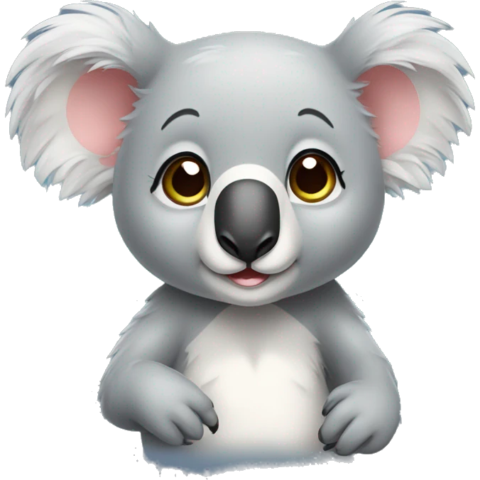 A cute little koala is blushing and embarrassed emoji