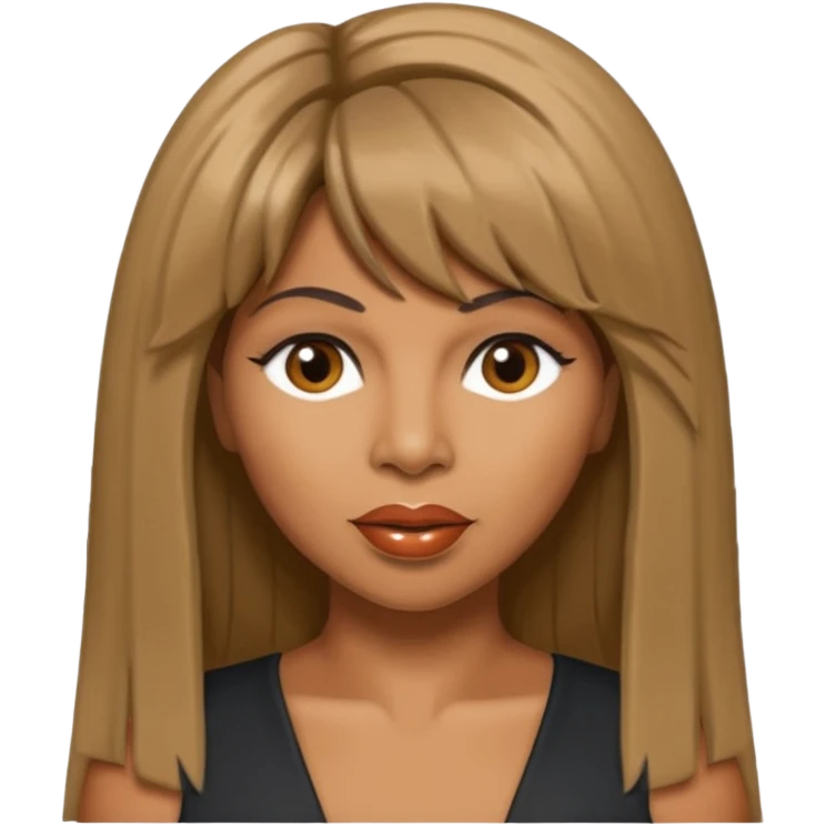 Tina Turner with long brown straight hair emoji