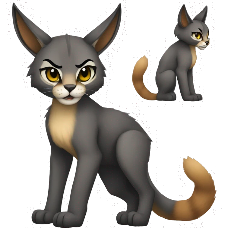 Anthro Punk Caracal Full body emoji